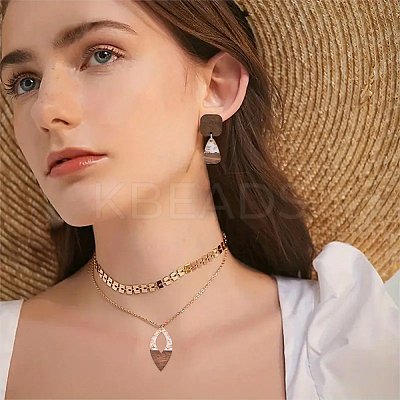 10Pcs 5 Styles Wood and Resin Pendants FIND-YW0008-21-1