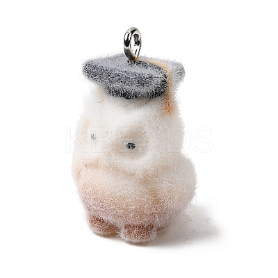 Flocking Opaque Resin Pendants RESI-G123-01Q-1