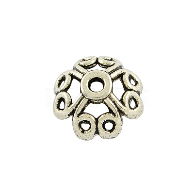 Tibetan Style Alloy 4-Petal Bead Caps TIBE-0561-AS-FF-1
