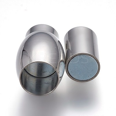 Tarnish Resistant 304 Stainless Steel Magnetic Clasps with Glue-in Ends STAS-F193-02P-1