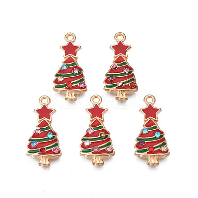 Rack Plating Alloy Enamel Pendants ENAM-N055-146-1