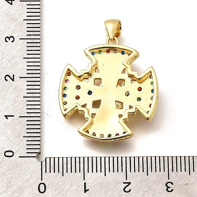 Rack Plating Brass Micro Pave Cubic Zirconia Pendants KK-L226-049G-02-1