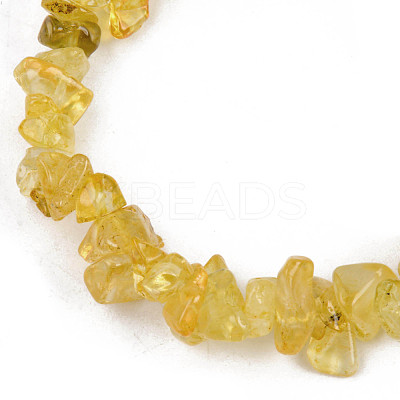 Unisex Chip Natural Citrine(Dyed & Heated) Beaded Stretch Bracelets BJEW-S143-31-1