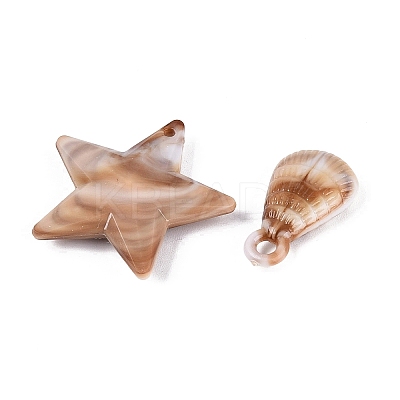 Two Tone Opaque Plastic Pendants KY-N025-57-1