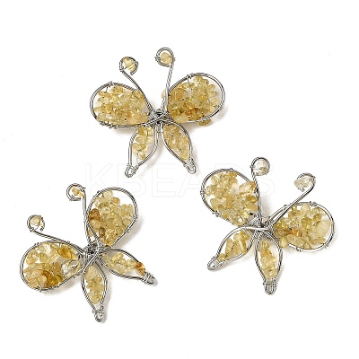 Butterfly Natural Yellow Quartz Brooch G-A278-02P-05-1