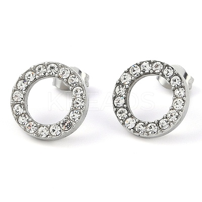 PVD Vacuum Plating 304 Stainless Steel Stud Earrings EJEW-C099-09-04-1