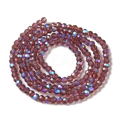 Electroplate Transparent Glass Beads Strands EGLA-A035-T3mm-L13-1