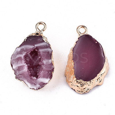 Druzy Geode Resin Pendants LS-RESI-S383-066D-1