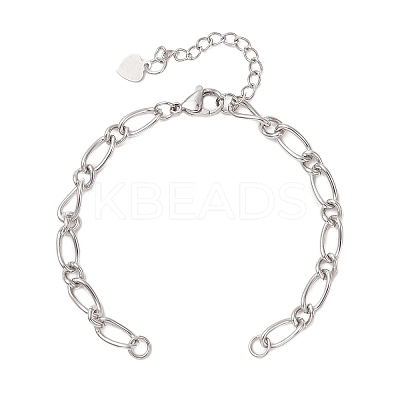 5MM 304 Stainless Steel Figaro Chains Bracelet Making AJEW-JB01517-1
