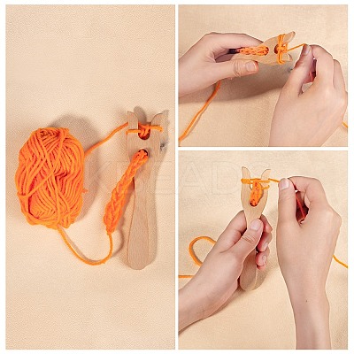 Wooden Knitting Fork and Big Eye Needle Sets TOOL-NB0001-27-1