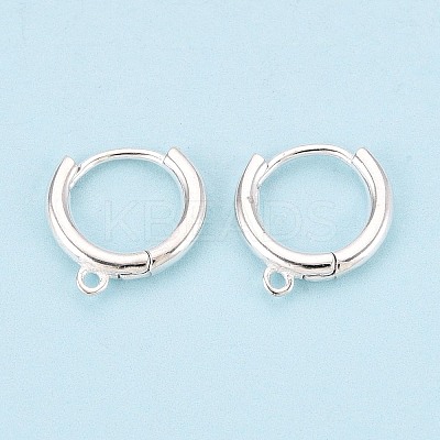 925 Sterling Silver Huggie Hoop Earring Findings STER-K174-15A-S-1