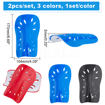 3Sets 3 Colors Plastic Shin Guard AJEW-AR0001-48-1