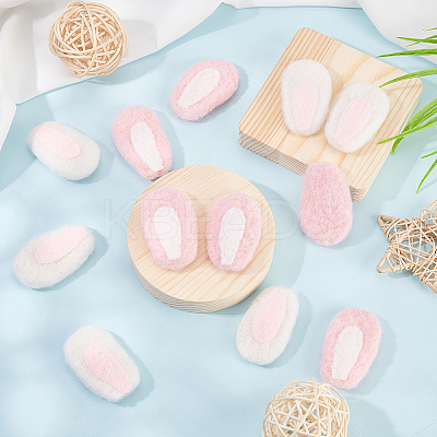 12Pcs 2 Colors Felt Rabbit Ear Ornament Accessories FIND-FG0002-31-1