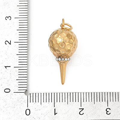 304 Stainless Steel Micro Pave Cubic Zirconia Pendants STAS-D305-02G-G-1