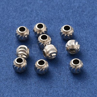 925 Sterling Silver Corrugated Round Spacer Beads LS-STER-K178-02D-S-1
