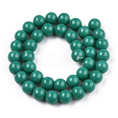 Opaque Solid Color Glass Beads Strands X-GLAA-T032-P10mm-12-1