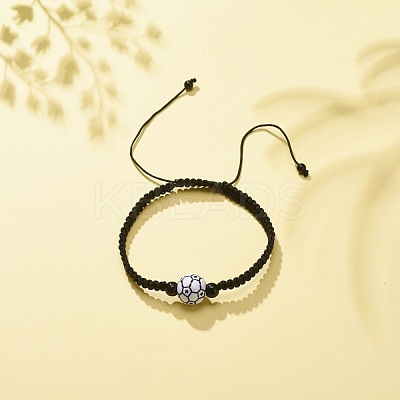 Acrylic Braided Bead Bracelet BJEW-JB08552-04-1