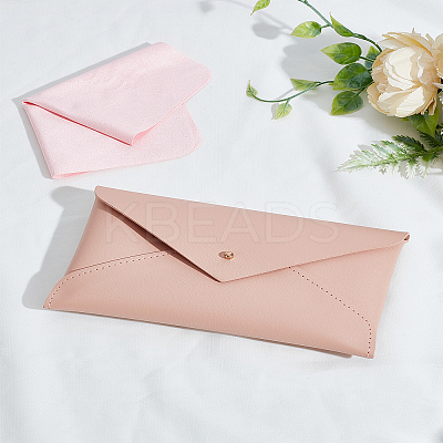 1Pc PU Imitation Leather Envelope Glasses Bag AJEW-LP0002-34B-1