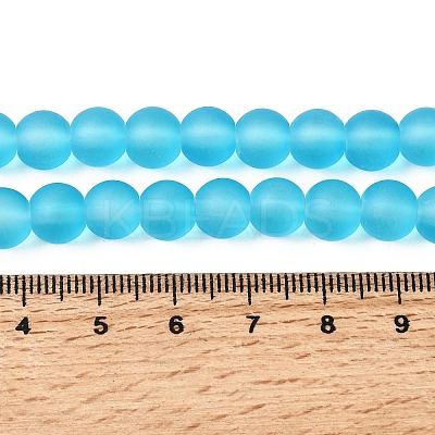 Baking Paint Transparent Glass Bead Strands GLAA-S031-8mm-37-1