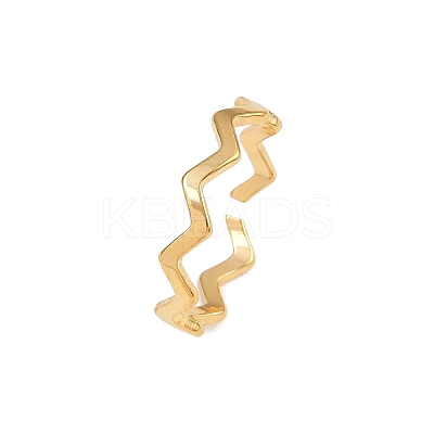 304 Stainless Steel Open Cuff Rings for Women RJEW-K303-08G-1