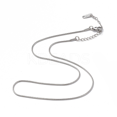 Non-Tarnish 304 Stainless Steel Round Snake Chain Necklace for Men Women NJEW-K245-016B-1