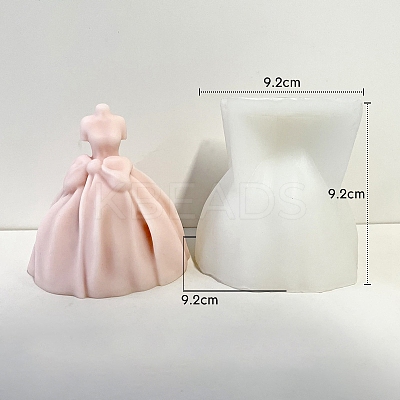 Goddess Wedding Bridal Dress Scented Candle Food Grade Bust Portrait Silicone Molds PW-WG75464-01-1