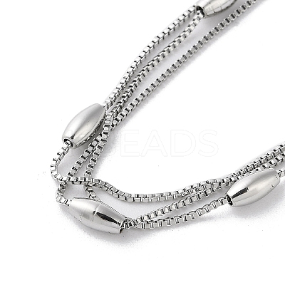 Non-Tarnish 304 Stainless Steel Box Chain Necklaces NJEW-M213-02P-1