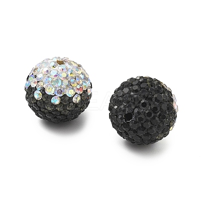 Gradient Color Design Polymer Clay Rhinestone Beads CLAY-NH0001-03B-1