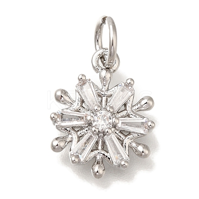 Rack Plating Brass Micro Pave Cubic Zirconia Charms KK-I720-37P-1