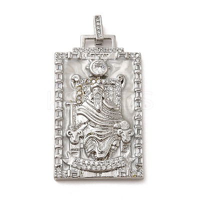 Brass Micro Pave Cubic Zirconia Pendants with Enamel KK-H458-01P-19-1