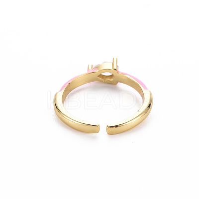 Brass Enamel Cuff Rings RJEW-T016-27E-NF-1