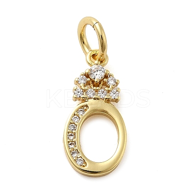 Brass Micro Pave Cubic Zirconia Pendants KK-M273-01G-O-1