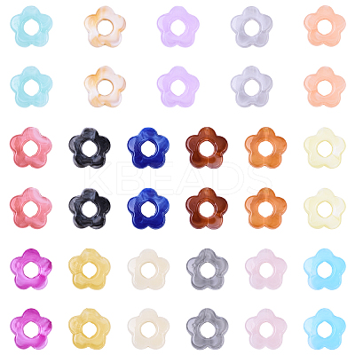 100Pcs Gradient Color Transparent Acrylic Beads OACR-YW0003-37-1