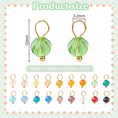 114Pcs 19 Colors Glass Charms PALLOY-PH01699-1