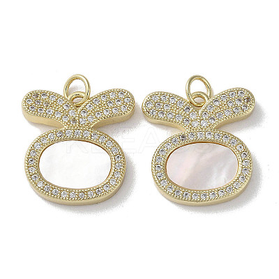 Brass Micro Pave Cubic Zirconia Pendants KK-G485-30D-G-1