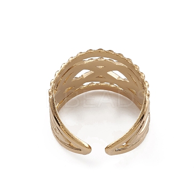 Ion Plating(IP) 304 Stainless Steel Infinity Open Cuff Rings for Women RJEW-G285-12G-1