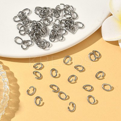 Tarnish Resistant Oval 304 Stainless Steel Open Jump Rings LS-STAS-R067-01-1
