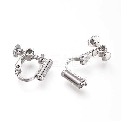 Brass Screw Clip-on Earring Converters Findings KK-N229-01C-1