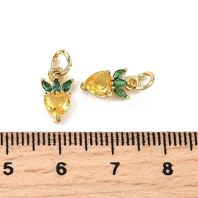 Brass Micro Pave Cubic Zirconia Charms ZIRC-H119-06G-01-1