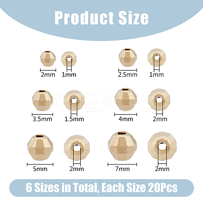 120Pcs 6 Styles Brass Spacer Beads KK-DC0003-63-1