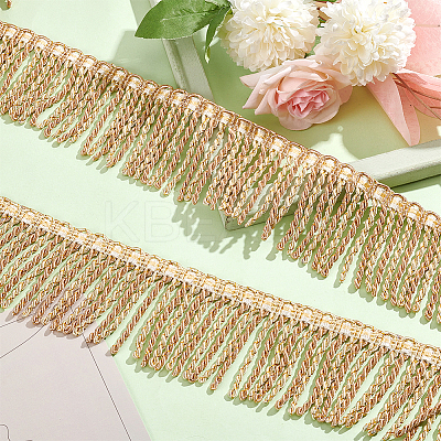Two Tone Polyester Twisted Rope Tassel Fringe Trimming DIY-WH0304-703B-1
