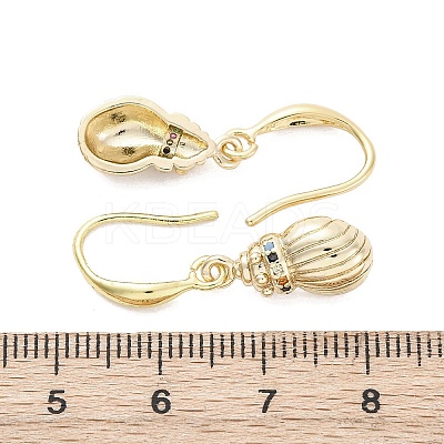 Brass Micro Pave Colorful Cubic Zirconia Dangle Earrings EJEW-F362-13G-1