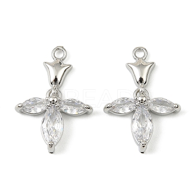 Brass Micro Pave Cubic Zirconia Pendants LS-KK-C107-18B-P-1