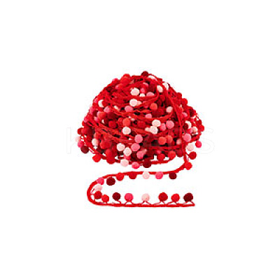 6.5 Yards Gradient Color Polyester Pom Pom Ball Tassel Ribbons DIY-GA0006-95D-1