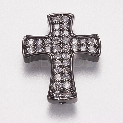 Brass Micro Pave Cubic Zirconia Beads ZIRC-E143-28B-1
