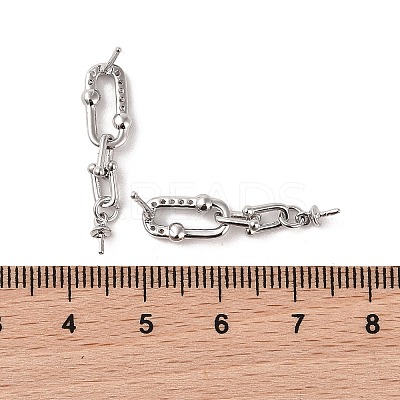Brass with Cubic Zirconia Stud Earring Findings LS-KK-B087-07P-1