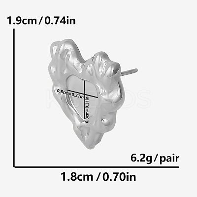 Fashionable Irregular Heart-shaped Stud Earrings for Women AV4282-1-1