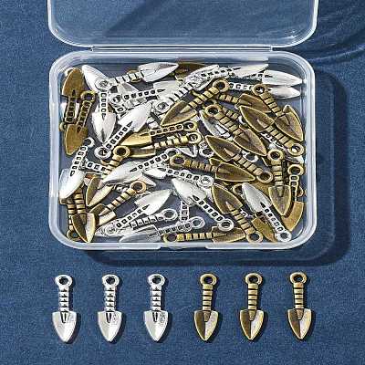 60Pcs 2 Colors Tibetan Style Alloy Pendants TIBEP-FS0001-23-1
