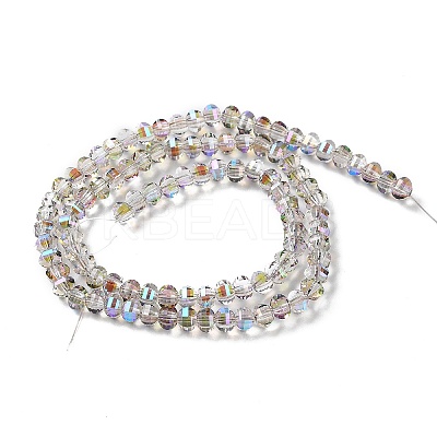 Transparent Electroplate Glass Beads Strands GLAA-Q099-H01-07-1