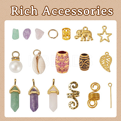 DIY Alloy Hair Dreadlocks Braiding Kits DIY-TA0004-48-1